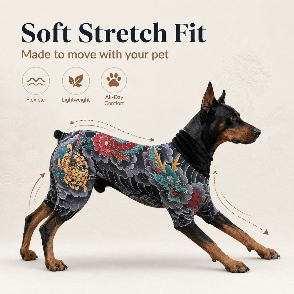 Tattoo Print Dog & Cat Bodysuit