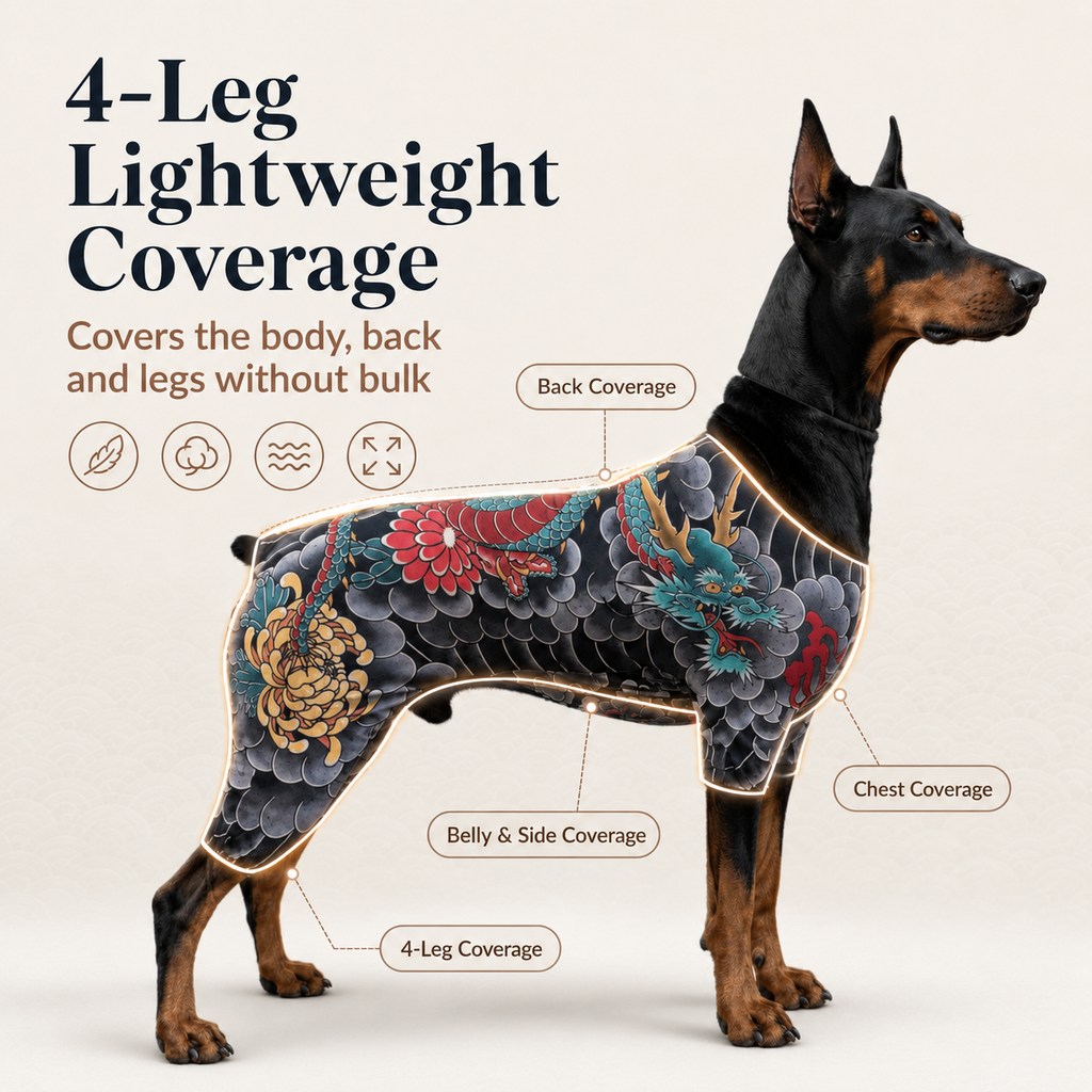 Tattoo Print Dog & Cat Bodysuit